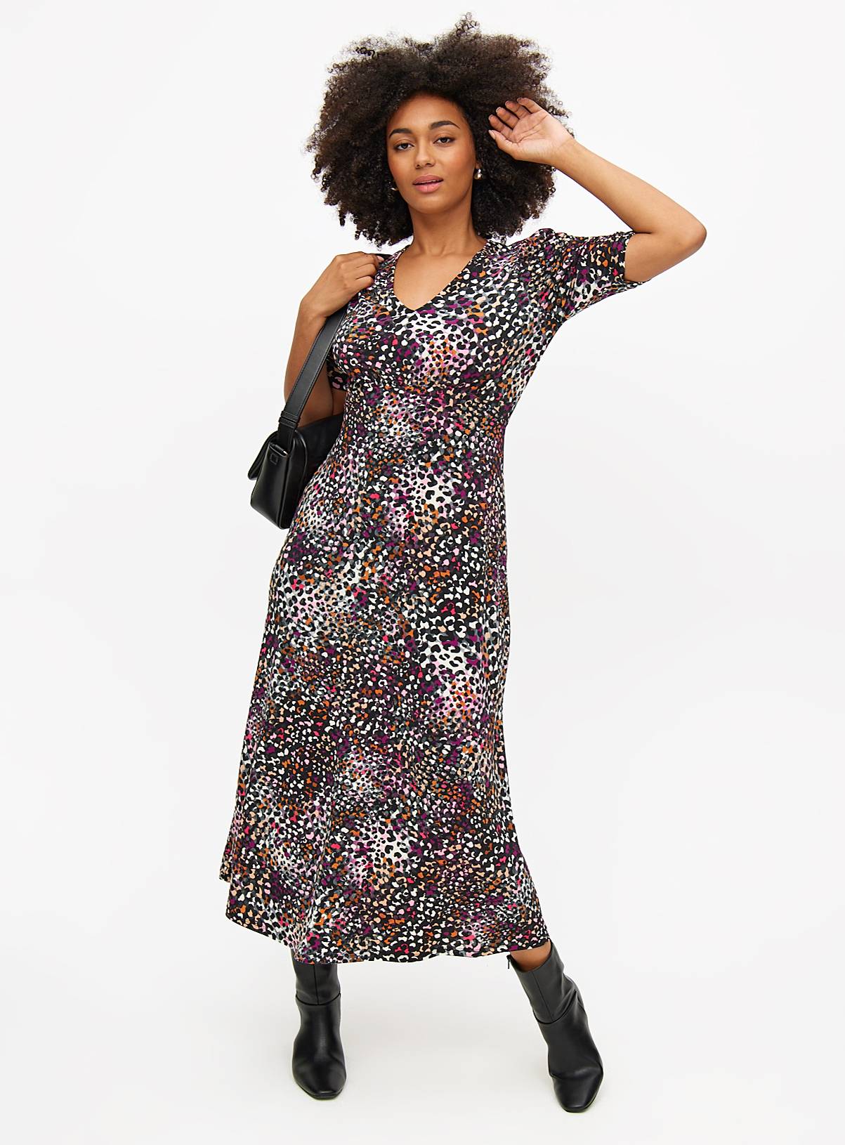 Abstract Confetti Print Midaxi Tea Dress 6 - Image 3